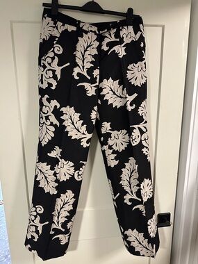 Etcetera Black and White Floral Print Pants